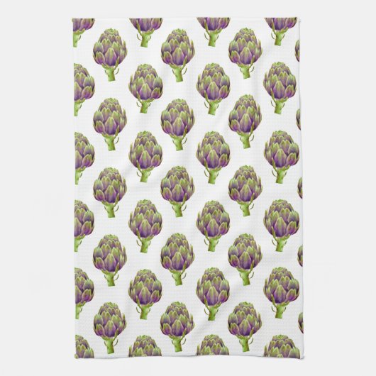 Lila Artichoke-Muster Geschirrtuch (Vertikal)