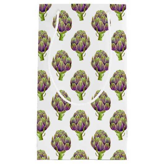 Lila Artichoke-Muster Kleine Geschenktüte (Vorderseite)