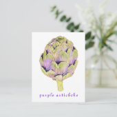 Lila Artichoke Postkarte (Stehend Vorderseite)