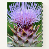 Lila Artichoke Thistle Head Floral Notizblock (Rückseite)