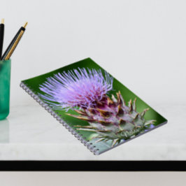 Lila Artichoke Thistle Head Floral Notizblock