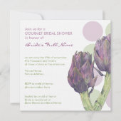 Lila Artichokes dots Bridal Dusche Einladung (Vorderseite)