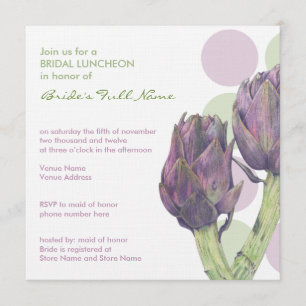 Lila Artichokes dots Bridal Luncheon Einladung