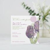 Lila Artichokes dots Luncheon Einladung (Stehend Vorderseite)