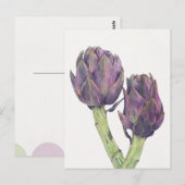 Lila Artichokes Postkarte (Vorne/Hinten)
