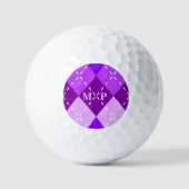 Lila Arygle mit weißem Stich Golfball (Vorderseite)