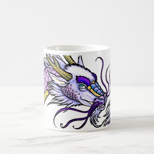 Lila asiatischer Drache Kaffeetasse (Mittel)