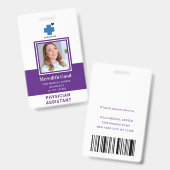 Lila Assistent für moderne Sicherheit Ausweis (Vorder- & Rückseite)