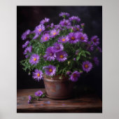 Lila Aster-Blume Art Print Poster (Vorne)