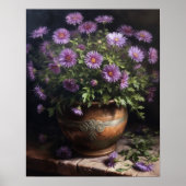 Lila Aster-Blume Art Print Poster (Vorne)