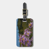 Lila Aster-Blume auf dem Rainier Gepäckanhänger (Vorderseite vertikal)