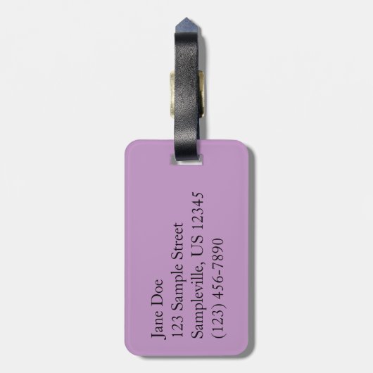 Lila Aster-Blume auf dem Rainier Gepäckanhänger (Rückseite vertikal)