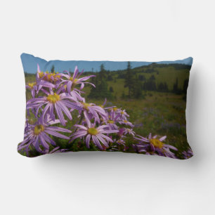 Lila Aster-Blume auf dem Rainier Lendenkissen
