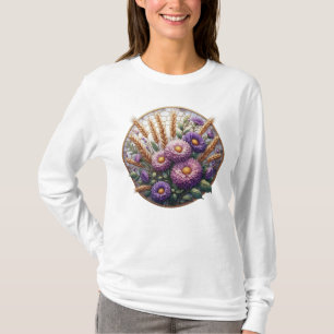 LILA ASTER-BLUME AUS GLAS T-Shirt