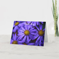 Lila Aster-Blume geklappt Dankeschön Karte