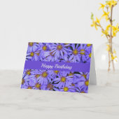 Lila Aster-Blume im RHS Gardens Happy Birthday Karte (Gelbe Blume)