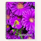 Lila Aster Blume Journal - Personalisiert Notizblock (Vorderseite)