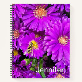 Lila Aster Blume Journal - Personalisiert Notizblock