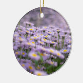Lila Aster-Blume Keramik Ornament (Links)