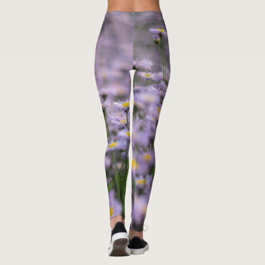 Lila Aster-Blume Leggings (Rückseite)