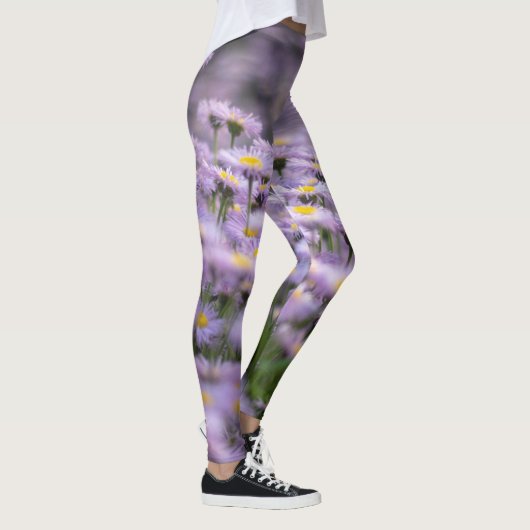 Lila Aster-Blume Leggings (Rechts)