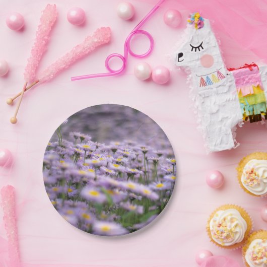 Lila Aster-Blume Pappteller (Party)