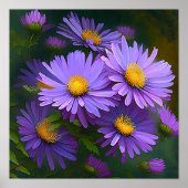 Lila Aster Blumen Art Print Poster (Vorne)