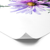 Lila Aster Blumen Art Print Poster (Ecke)