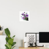 Lila Aster Blumen Art Print Poster (Heimbüro)