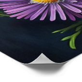 Lila Aster Blumen Art Print Poster (Ecke)