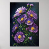 Lila Aster Blumen Art Print Poster (Vorne)