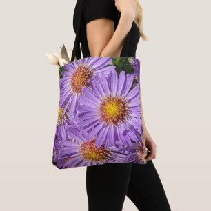 Lila Aster-Blumen Floral Tasche
