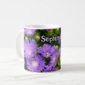Lila Aster-Wildblumen Fotografie Kaffeetasse (Vorderseite Links)