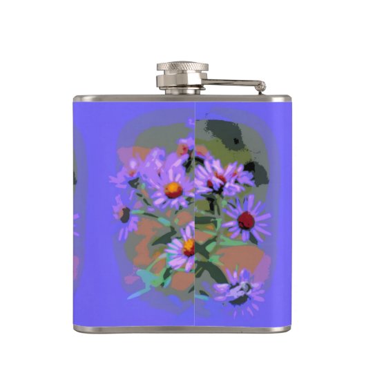 lila Asterflasche Flachmann (Rückseite)