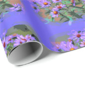 lila Asterierpapier Geschenkpapier (Rolleneckpunkt)