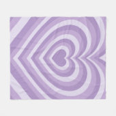 Lila Ästhetik Groovy Wiederholung Herz Muster Fleecedecke (Vorderseite (Horizontal))