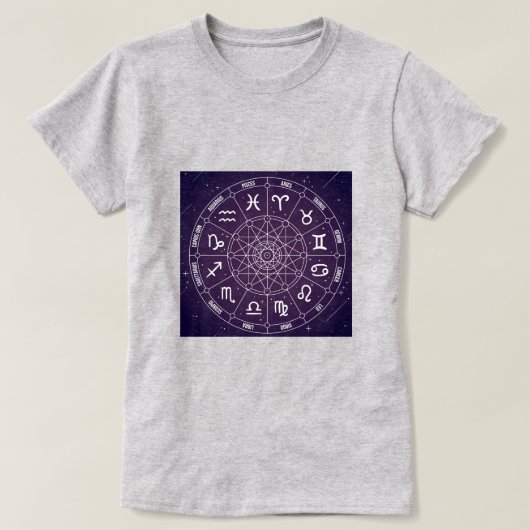 Lila Astrologie T-Shirt (Design vorne)