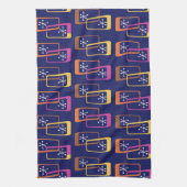 Lila Atomzeitwinkel Geschirrtuch (Vertikal)