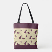 Lila Auberginen auf gelb Tasche (Rückseite)