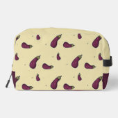 Lila Auberginen in Cremefarben Waschbeutel (Rückseite)