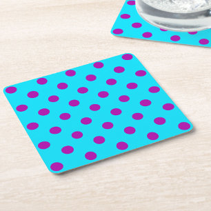 Lila auf Blau Punkte Muster Design Rechteckiger Pappuntersetzer