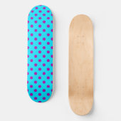 Lila auf Blau Punkte Muster Design Skateboard (Vorderseite)