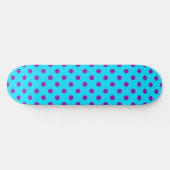 Lila auf Blau Punkte Muster Design Skateboard (Horizontal)