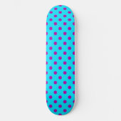 Lila auf Blau Punkte Muster Design Skateboard (Vorderseite)