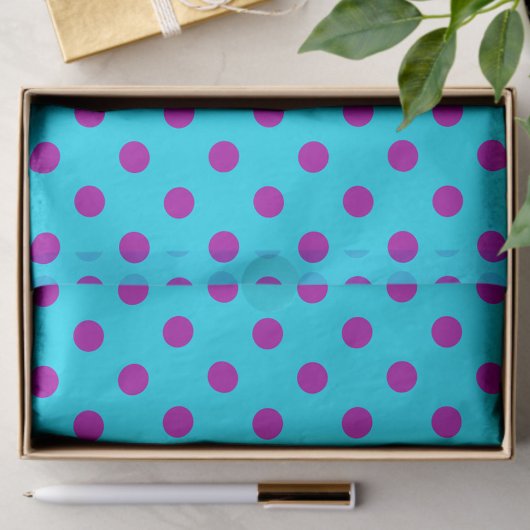 Lila auf Blau Punkte Musterdesign Seidenpapier