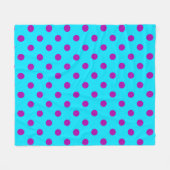Lila auf blauem Punkte-Musterdesign Fleecedecke (Vorderseite (Horizontal))