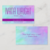 Lila auf Blues Author Business Card Visitenkarte (Vorne/Hinten)