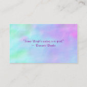 Lila auf Blues Author Business Card Visitenkarte (Rückseite)