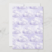 Lila auf Cloud 9 Babydusche Einladung (Rückseite)