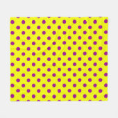 Lila auf gelben Punkten Musterdesign Fleecedecke (Vorderseite (Horizontal))
